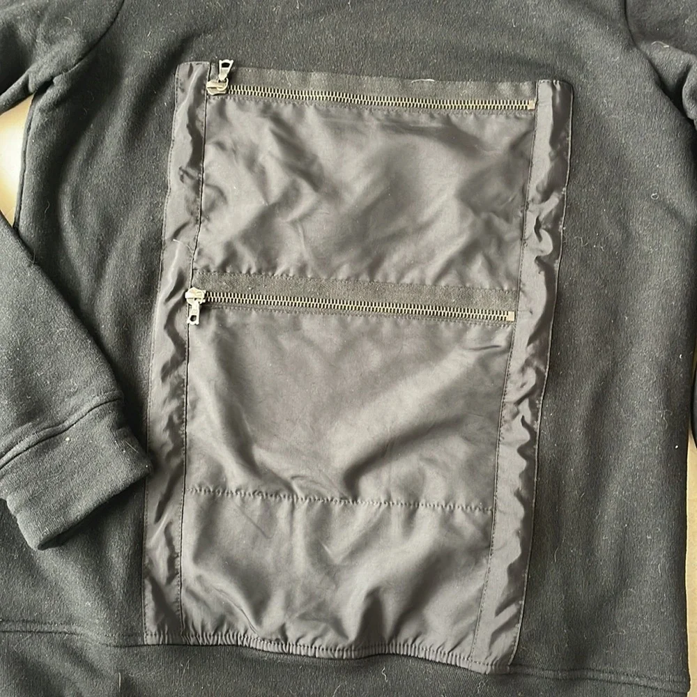 THEORY PULLOVER LIGHTWEIGHT BLACK SWEATSHIRT - Picture 2 of 8